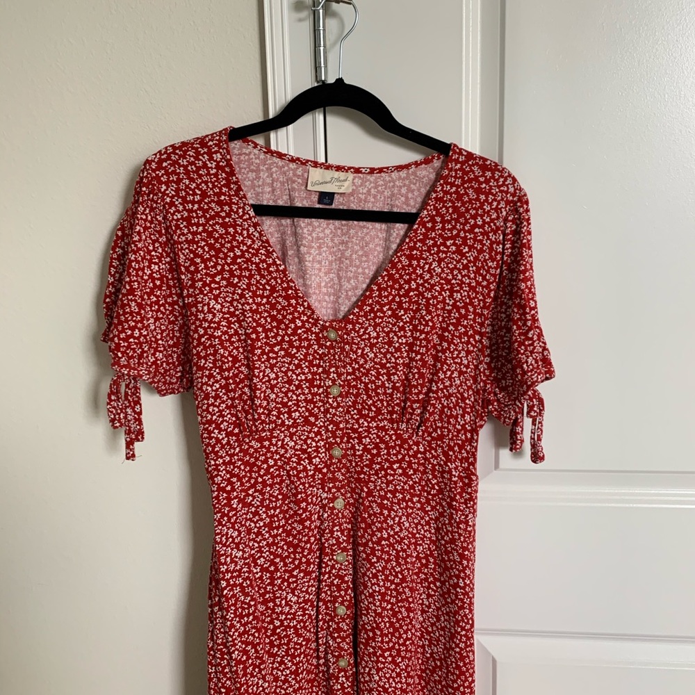 Red Flower Patterned Dress